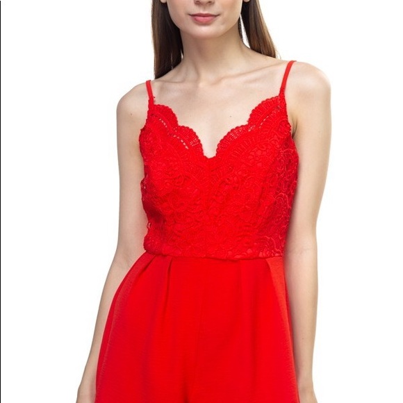 Son Paises Pants - Red Sleeveless Short Romper NWT